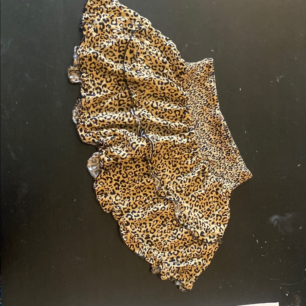 Leopard Print Ruffle Skirt